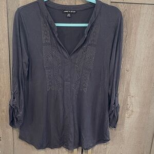 Cable & Gauge Women's Charcoal Blouse